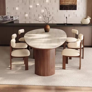 Wabi-sabi stile in legno massello Tunnel del vento pietra lastra tavolo moderno irregolare tavolo da pranzo <span class=keywords><strong>per</strong></span> <span class=keywords><strong>soggiorno</strong></span> formato perfetto <span class=keywords><strong>per</strong></span> uso domestico - Product Image 2