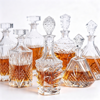 Ensemble de carafes en verre gravé, carafe en cristal transparente de luxe pour whisky, brandy, bar à domicile, cadeau, présentation