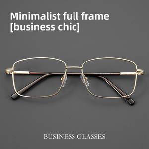 <span class=keywords><strong>Gafas</strong></span> de Metal con Marco Cuadrado Completo y Alambre Dorado, Modelo W7021F, Cómodas para <span class=keywords><strong>Hombre</strong></span>, <span class=keywords><strong>Gafas</strong></span> Danyang al por Mayor - Product Image 2