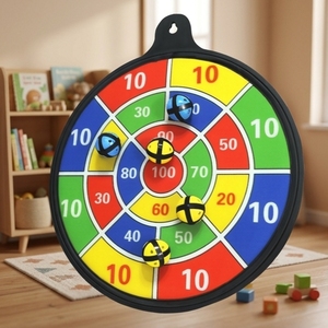 Toddler Friendly Dartboard Safe Flying <b>Disc</b> Game Magnet <b>Plastic</b> Fabric Lightweight - Product Image 1