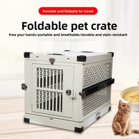 Cage pliable pour animaux de compagnie en alliage d'aluminium de qualité aéronautique, robuste et épaissie, pour les voyages aériens et les concours canins internationaux
