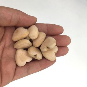 DIY Collar Cuentas de Madera Juguetes de dentición en forma de corazón Arce 20-40mm bolsa OPP cuentas de ganchillo, borla de madera de bebé para persianas - Product Image 4