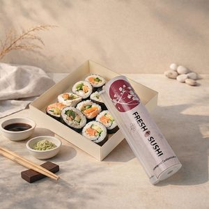 Maßgefertigte Lebensmittelgeeignete <span class=keywords><strong>Sushi</strong></span>-Zylinder Push-Pop-Papierröhre mit Saucenbehälter für <span class=keywords><strong>Sushi</strong></span>-Japanische Restaurants - Product Image 3