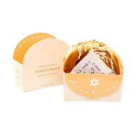 Boîte de boulangerie personnalisée Bagel Scoop pour croissants ronds pliable avec logo imprimé manchon gaufré papier Mini Burger Churro Box manchon en papier