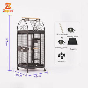 Cage à oiseaux <span class=keywords><strong>en</strong></span> acier inoxydable robuste avec accessoires, grande cage à <span class=keywords><strong>canaris</strong></span> d'extérieur, <span class=keywords><strong>volière</strong></span> portable, grandes cages à oiseaux à vendre - Product Image 2