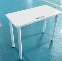 Escritorio de Computadora Moderno Blanco con Orificio para Gestión de Cables, Mesa de Estudio Minimalista para Oficina en Casa, Patas de Metal, Venta al Por Mayor