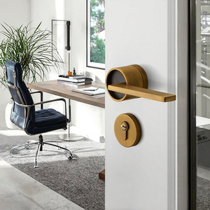 Modern Interior Zinc Alloy <b>Door</b> Handle Luxury Coffee Color Easy Installation Ambidextrous Design for Bedroom Hotel Apartment Use - Product Image 3