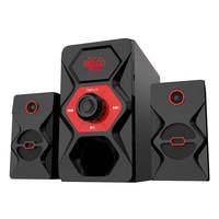 Altavoz Inalámbrico de Madera con Sonido Envolvente de 5.25 Pulgadas, Sistema de Altavoces 2.1 para Cine en Casa con Subwoofer