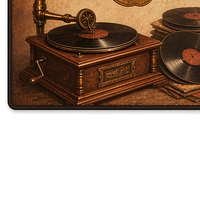 Tapis de bar rétro vintage, calendrier 2027, vinyle, gramophone, tapis de table lounge, tissu RPET, 30 x 90 cm, impression personnalisée