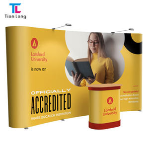Tian Lang Affichage de toile de fond en tissu à tension rapide de 10 pieds avec mât en aluminium Portable pour les expositions publicitaires Salons commerciaux - Product Image 6