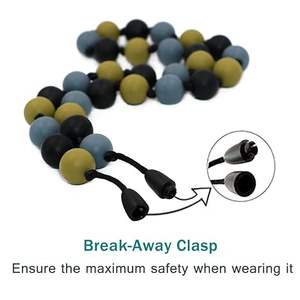 Collar sensorial unisex para niños, mordedor de bebé de silicona, anillo DIY, estilo divertido arcoíris, cuerda masticable con cuentas, juguete suave para la ansiedad - Product Image 4