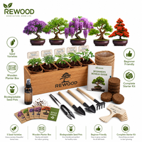 Kit d'arbre bonsaï DIY, artisanat de jardinage d'intérieur, kit de démarrage complet de 22 pièces, 5 variétés de graines de bonsaï japonais