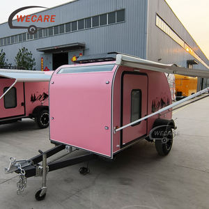 Wecare Cute Small-Sized Factory-Personnalisé Rose Caravan Trailer Fits Two People Offroad caravan Teardrop Camper Trailers - Product Image 3