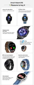 <span class=keywords><strong>DT</strong></span> NO.1 2025 NUEVO DT5 Reloj inteligente con memoria 4G cuero de silicona correas duales Pantalla de menú 3D reloj inteligente de carga rápida para hombres - Product Image 5
