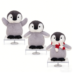 Pingüino de Peluche Personalizado, Pingüinos de Peluche <span class=keywords><strong>Baratos</strong></span>, Pingüino de Peluche Cantante con Gorro y Bufanda - Product Image 1