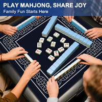 Tapis de Mahjong de Luxe Imprimé par Transfert Thermique - Design Personnalisé, Base en Caoutchouc Antidérapante Portable pour Table de Mahjong Américain
