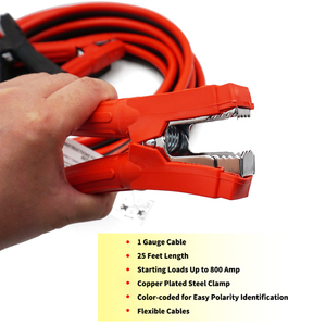 Câbles de cavalier 1 calibre 25 pieds Câbles d'appoint robustes <span class=keywords><strong>avec</strong></span> sac de transport Jump Start Batteries mortes ou faibles pour <span class=keywords><strong>voiture</strong></span> - Product Image 3