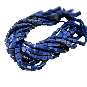 Perles de pierre naturelle Lapis Lazuli taillées au laser, polies, forme de pépite 8mm-10mm, 8 pouces - Product Image 1