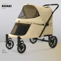 Poussette pliable à 4 roues autopropulsée pour animaux de compagnie, avec capacité de montée, pour petits chiens âgés et sorties PC408