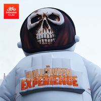 Tela oxford de diseño personalizado gigante para exteriores, dibujo animado de halloween, astronauta, Calavera, mascota hinchables