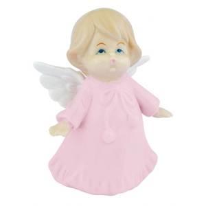 Angelo in Ceramica Personalizzabile di Colore Rosa, Dimensioni 6.5*5.2*9.9 - Product Image 1