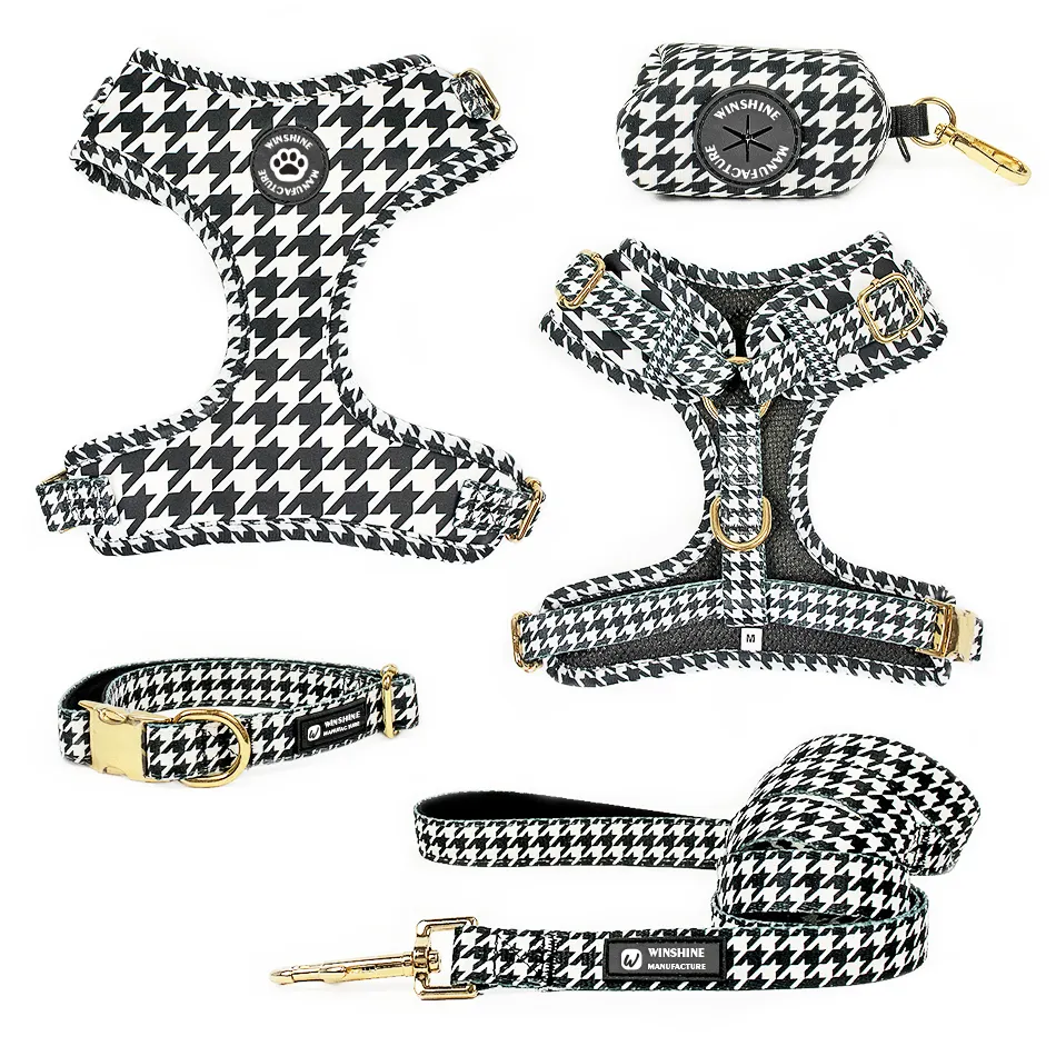 Latest Desirable Adjustable Polyester Pet Lovely Dog Harness Bow Tie and Leash Set