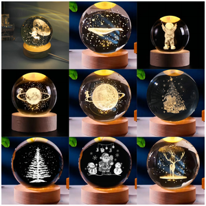 Bán Buôn Sáng Tạo Đèn Đêm Khắc 3D Nghệ Thuật LED Pha Lê Bóng Chất Lượng Cao Pha Lê Thủy Tinh - Product Image 6