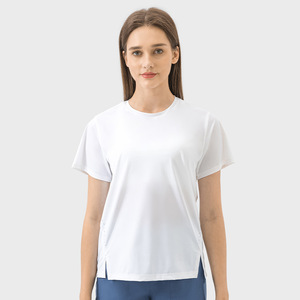 Camiseta Deportiva de Verano para Mujer, Ligera, Transpirable, de Malla, Manga Corta, Cuello Alto, con Abertura Frontal y Logotipo, Nailon y Elastano - Product Image 6