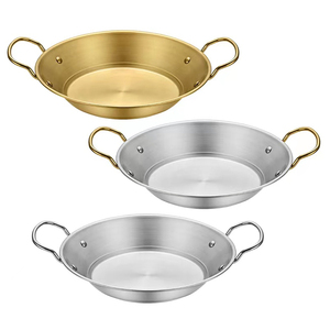 Sartén FLEY de Acero Inoxidable Grabado con Doble Asa, Bañada en Oro, Compatible con Inducción, para Paella, Cocina en Seco y Mariscos - Product Image 3