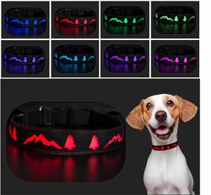 Collier LED pour animaux de compagnie rechargeable par USB, à motif de patte de chien 3D, en sangle de polyester et de caoutchouc confortable, très vendu - Product Image 6