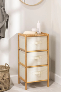 Phong Cách Hiện Đại 3-Ngăn Kéo Cao Tủ Quần Áo Công Nghiệp Tre Ngực Tổ Chức Tủ Phòng Ngủ Phòng Khách Sử Dụng Vải Đứng Cấu Trúc - Product Image 2