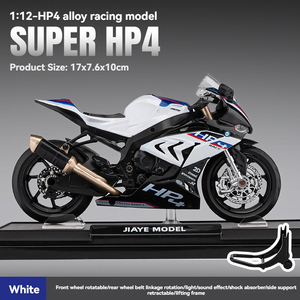 <strong>Diecast</strong> <strong>1</strong>:<strong>12</strong> BWM HP4 <strong>Motorcycle</strong> with Sound and Light Front-wheel Steering Ornament Metal Alloy Model - Product Image 5