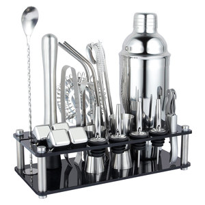 Thanh chuyên nghiệp công cụ Cocktail Shaker Set 23-Piece thép không gỉ bartender Kit với Acrylic đứng - Product Image 1