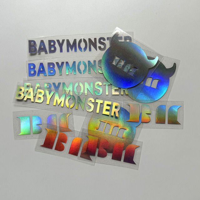 BABYMONSTER Laser Holographic Reflective Light-Activated Phone Stickers BM