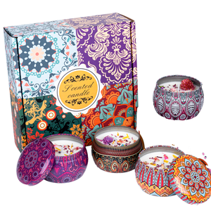 Nuevas Tendencias en Aromaterapia de Lujo, Vela de Soja con Logotipo Personalizado, Aroma Frutal, Forma de Flor, Amarilla, Hecha a Mano, Metálica, para Navidad - Product Image 1