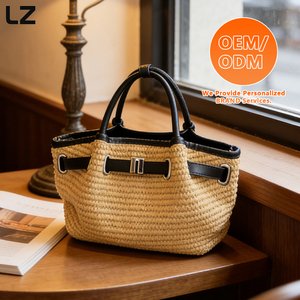 Borsa a Spalla in Paglia LZ OEM ODM, Borsa Estiva da Spiaggia per Donne, Borsa Hobo Intrecciata in Rafia, Borsetta Bohémien Trendy - Product Image 4