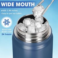 Bouteille d'eau isotherme en acier inoxydable 24 oz avec couvercle 2-en-1 à paille et ouverture rapide, sans BPA, anti-fuite, garde au froid 24h, pour voyage, gym, école