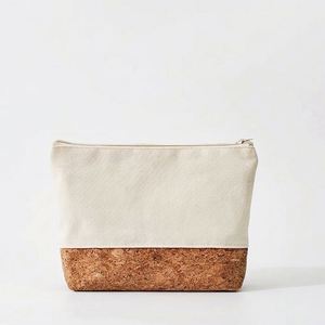 Petite bourse à monnaie personnalisable en toile et liège, patchwork, écologique, sac de rangement pour maquillage de voyage - Product Image 1