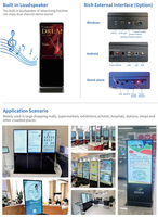 Pantalla de señalización digital de pie Lcd Uhd 4K, kiosco de pantalla táctil, reproductor de publicidad de tótem de 49 55 65 pulgadas, publicidad digital