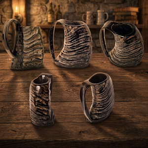 Tasses en corne de buffle naturelle, verres à l'ancienne, écologiques, durables, légers, portables, style américain, pour camping, mariage, bière - Product Image 1