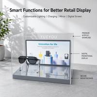 Support de Comptoir Pliable en Acrylique Transparent de 3 mm avec Verrouillage pour Écran Numérique, Base de Montage Sécurisée pour Présentoir de Lunettes Intelligentes
