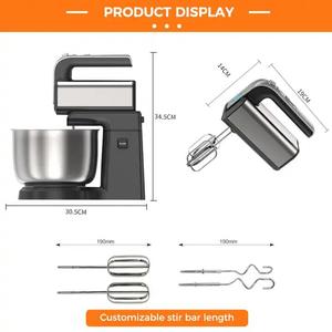 2024 gran oferta 3L planetario rotativo de larga duración mezclador de soporte de alta calidad mezclador para hornear pasteles batidora mezcladora de alimentos - Product Image 4