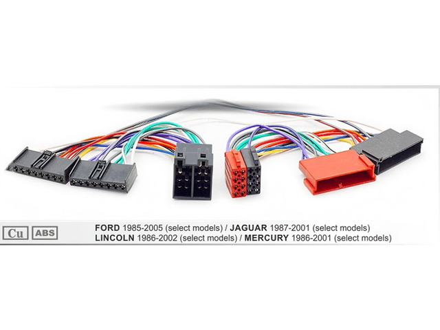 Auto Radio ISO Wiring Harness with Pure Copper Conductor and PVC Insulation for Vintage Ford Vehicles