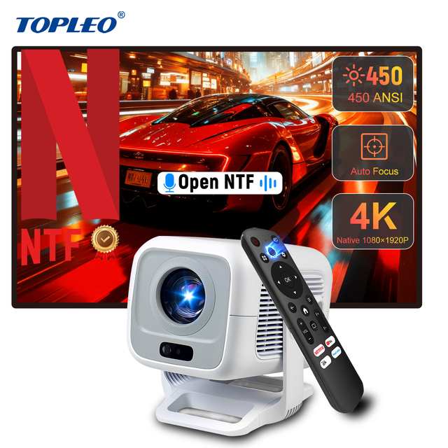 Topleo Android 13 Projector Auto Focus Certified Portable Mini Projector 1080p Smart Home Theater 4k ultra Short Throw Projector