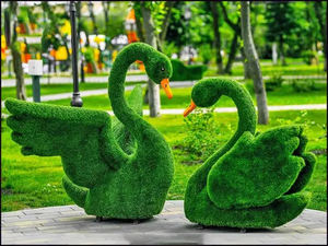 Искусственная металлическая трава с синтетическим лебедем для домашнего сада - Product Image 2