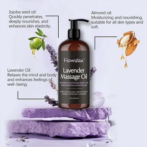 <span class=keywords><strong>Aceite</strong></span> de Masaje Corporal Orgánico de Lavanda, Calmante e Hidratante para el Cuidado Corporal Relajante en Spa, 240 ml - Product Image 3