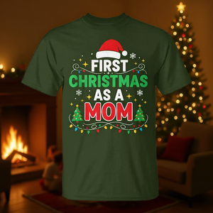 Camiseta de primera calidad para la primera Navidad como mamá, camiseta familiar a juego para las fiestas - Product Image 3