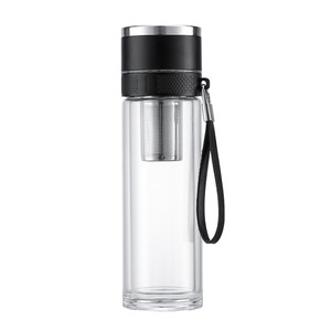 Glass Tea Cup Double Layer With Tea Infuser Quick Open Lid Car Use Business Gift Male - Product Image 3