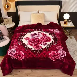 Cobertor Amity Raschel de inverno estampado floral cobertor coreano quente duplo grosso cobertor barato por atacado para o inverno tamanho king