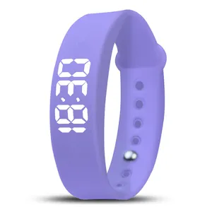 Custom Logo Silicone Rubber 15 Vibrating Alarm Bracelet Fitness Tracker Watches Men Wrist